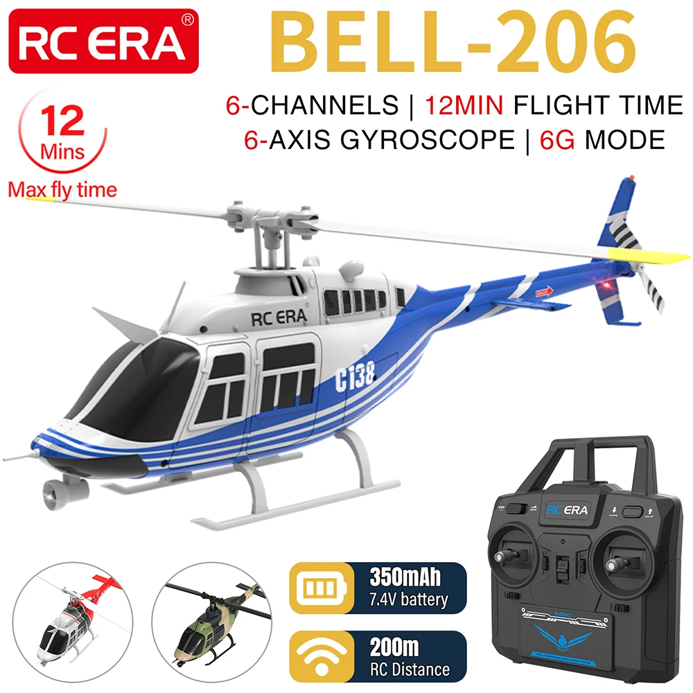 RC ERA RC Helicopter 1:33 Bell-206 Aircraft C138 6CH 12min Flight Time 6-axis Gyro Optical Flow Positioningis Remote Control
RC ERA RC Helicopter 1:33 Bell-206 Aircraft C138 6CH 12min Flight Time 6-axis Gyro Optical Flow Positioningis Remote Control