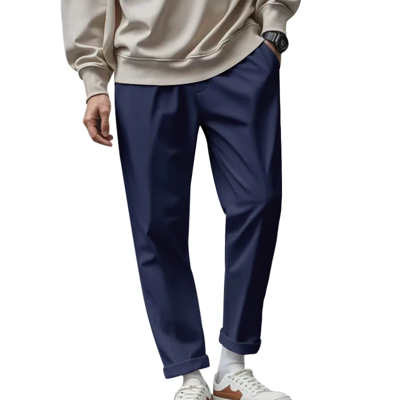 Men Loose Fit Solid Quick Dry Cuffed Trousers, Comfort Business Casual Long Pants for Spring Summer Daily Working Outfits
Men Loose Fit Solid Quick Dry Cuffed Trousers, Comfort Business Casual Long Pants for Spring Summer Daily Working Outfits