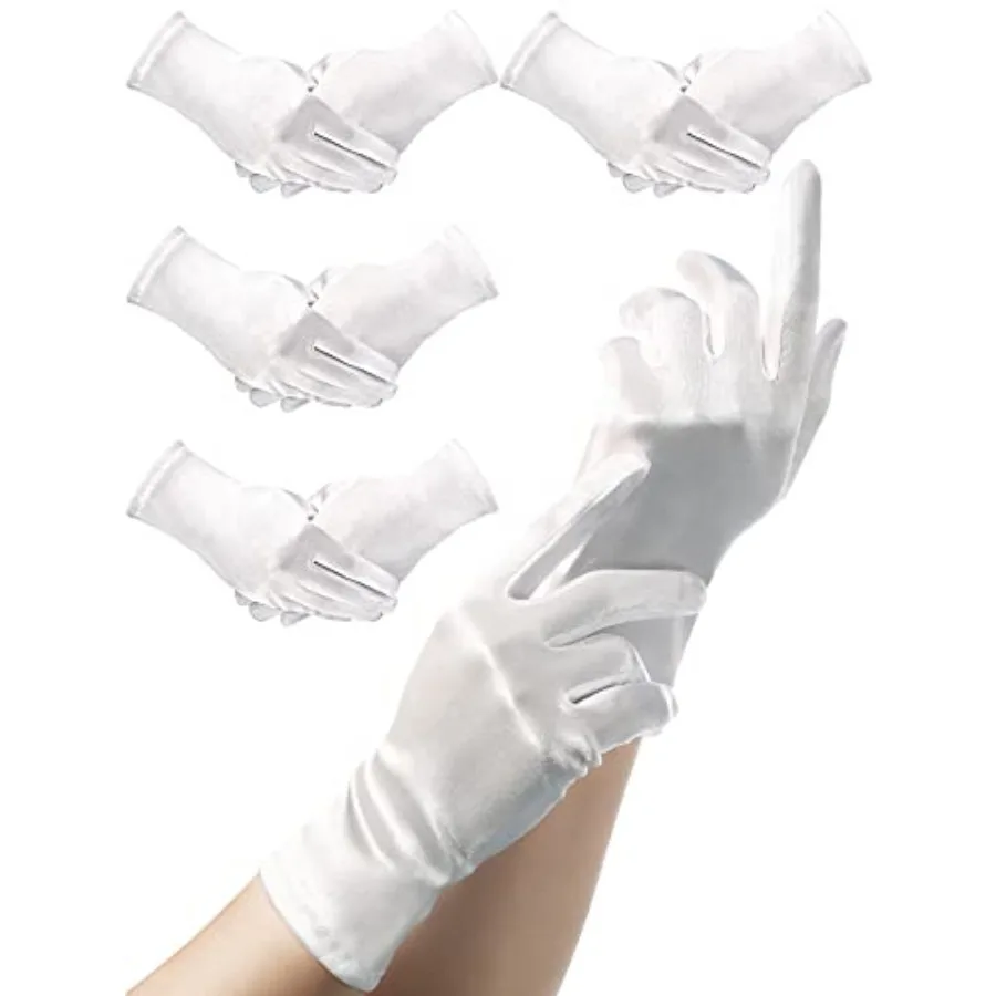 4 Pairs Women Short Satin Gloves White Wedding Party Wrist Length Gown Opera Gloves
4 Pairs Women Short Satin Gloves White Wedding Party Wrist Length Gown Opera Gloves