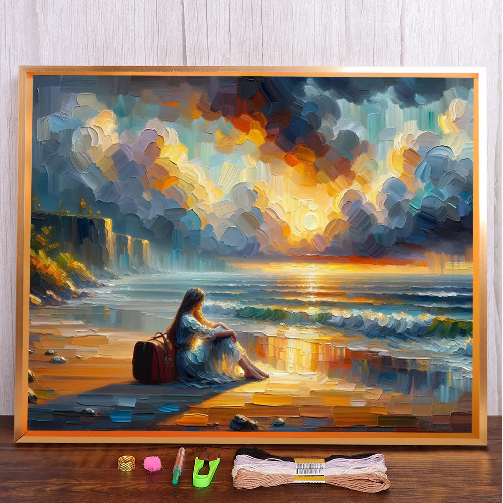 Scenery Girl On Beach Cross-Stitch DIY Embroidery Complete Kit Knitting Sewing Needlework Handiwork Counted Different Wholesale
Scenery Girl On Beach Cross-Stitch DIY Embroidery Complete Kit Knitting Sewing Needlework Handiwork Counted Different Wholesale