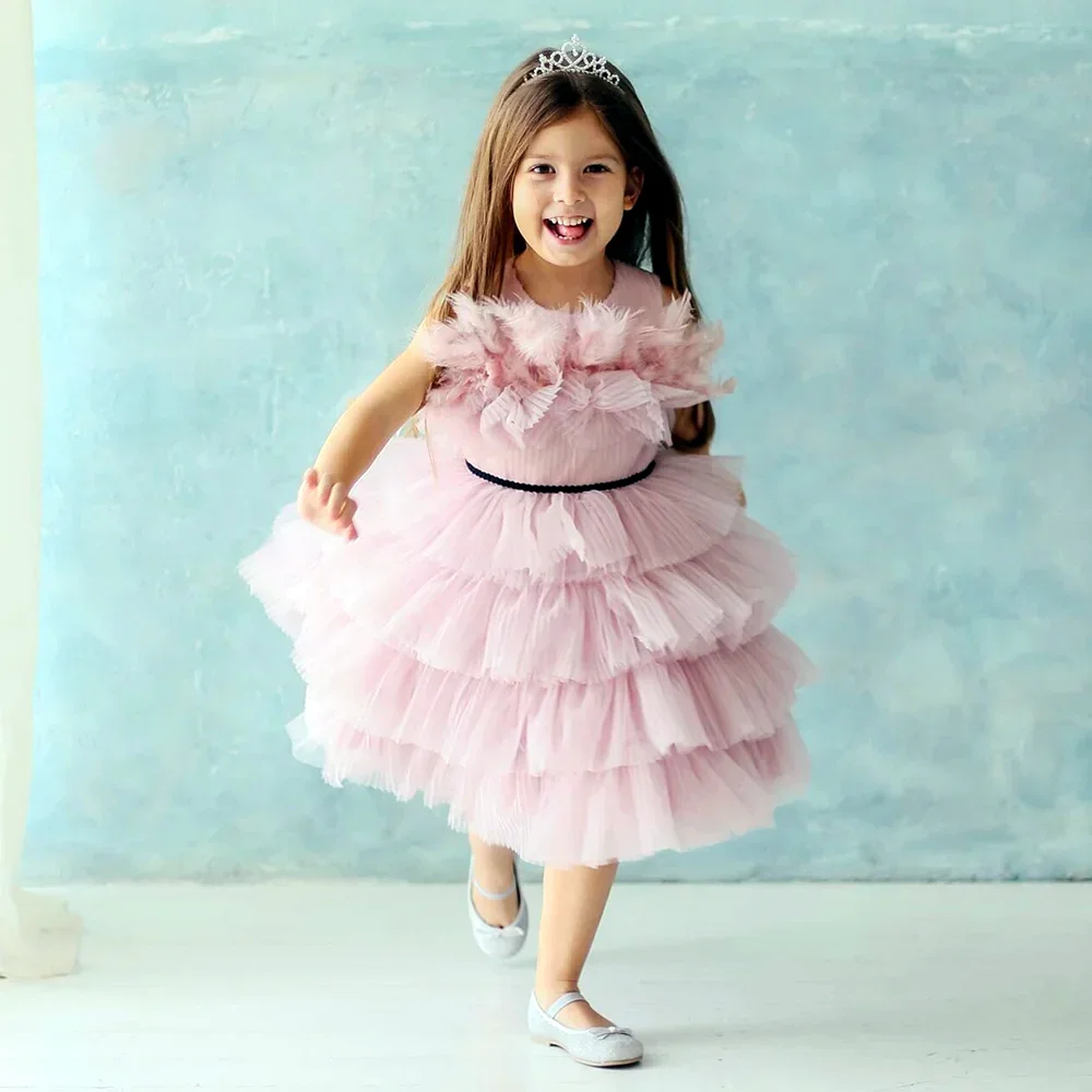 Cute Pink Flower Girl Dresses Stratification For Wedding Puffy Layered Tulle Sleeveless Kids Birthday GIFT Party First Communon
Cute Pink Flower Girl Dresses Stratification For Wedding Puffy Layered Tulle Sleeveless Kids Birthday GIFT Party First Communon