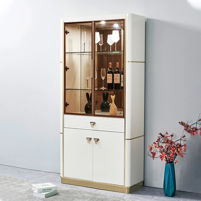 &White Modern Wooden Living Room Wine Cabinet Glass Display Rack Furniture Home bar Storage Dining Room Wood Luxury Wine Cabinet
&White Modern Wooden Living Room Wine Cabinet Glass Display Rack Furniture Home bar Storage Dining Room Wood Luxury Wine Cabinet