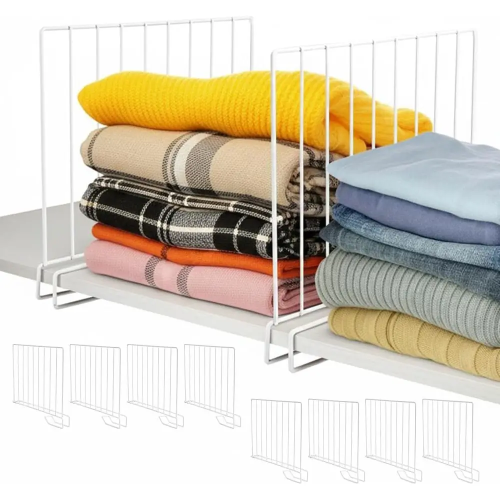 8-Pack 9“ Tall Metal Shel Dividers or Closet Organization, Wardrobe, Bookshel, Cabinet, Cupboard - Closet Shel Dividers - Easy t
8-Pack 9“ Tall Metal Shel Dividers or Closet Organization, Wardrobe, Bookshel, Cabinet, Cupboard - Closet Shel Dividers - Easy t