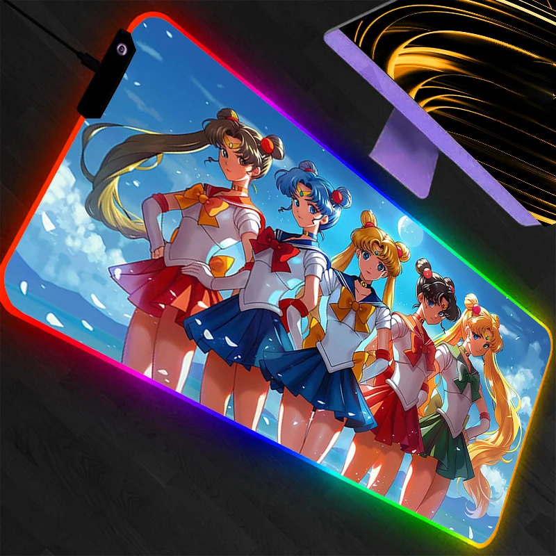 Коврик для мыши XXL «Сейлор Мун» со светодиодной подсветкой, игровой коврик для мыши XXL, настольный коврик для мыши, RGB-подсветка для клавиатуры и мыши, коврик-подставка
Коврик для мыши XXL «Сейлор Мун» со светодиодной подсветкой, игровой коврик для мыши XXL, настольный коврик для мыши, RGB-подсветка для клавиатуры и мыши, коврик-подставка