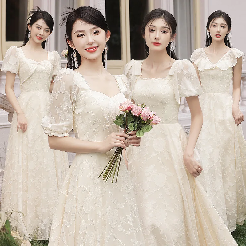 Champagne Color Maids of Long Gown Wedding Sister up Performance Dr Spring Autumn Season Women's Formal Wear
Champagne Color Maids of Long Gown Wedding Sister up Performance Dr Spring Autumn Season Women's Formal Wear