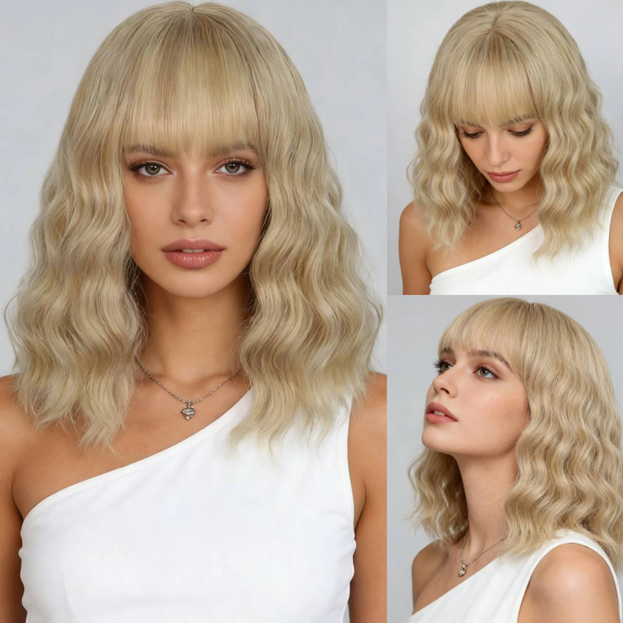 Daily Use Wig Synthetic Hair Layered Wigs Short Blonde Wig With Bangs Curly Party Female Cosplay Wigs For Women Ombre
Daily Use Wig Synthetic Hair Layered Wigs Short Blonde Wig With Bangs Curly Party Female Cosplay Wigs For Women Ombre