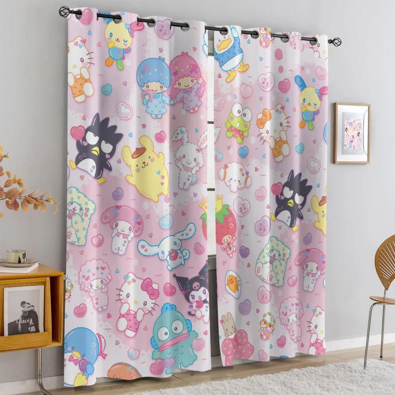 2 Pcs Colorful Sanrio Dessert Grommet Curtains Light Blocking Sunscreen Durable Polyester Window Drapes For Bedroom Living Room
2 Pcs Colorful Sanrio Dessert Grommet Curtains Light Blocking Sunscreen Durable Polyester Window Drapes For Bedroom Living Room