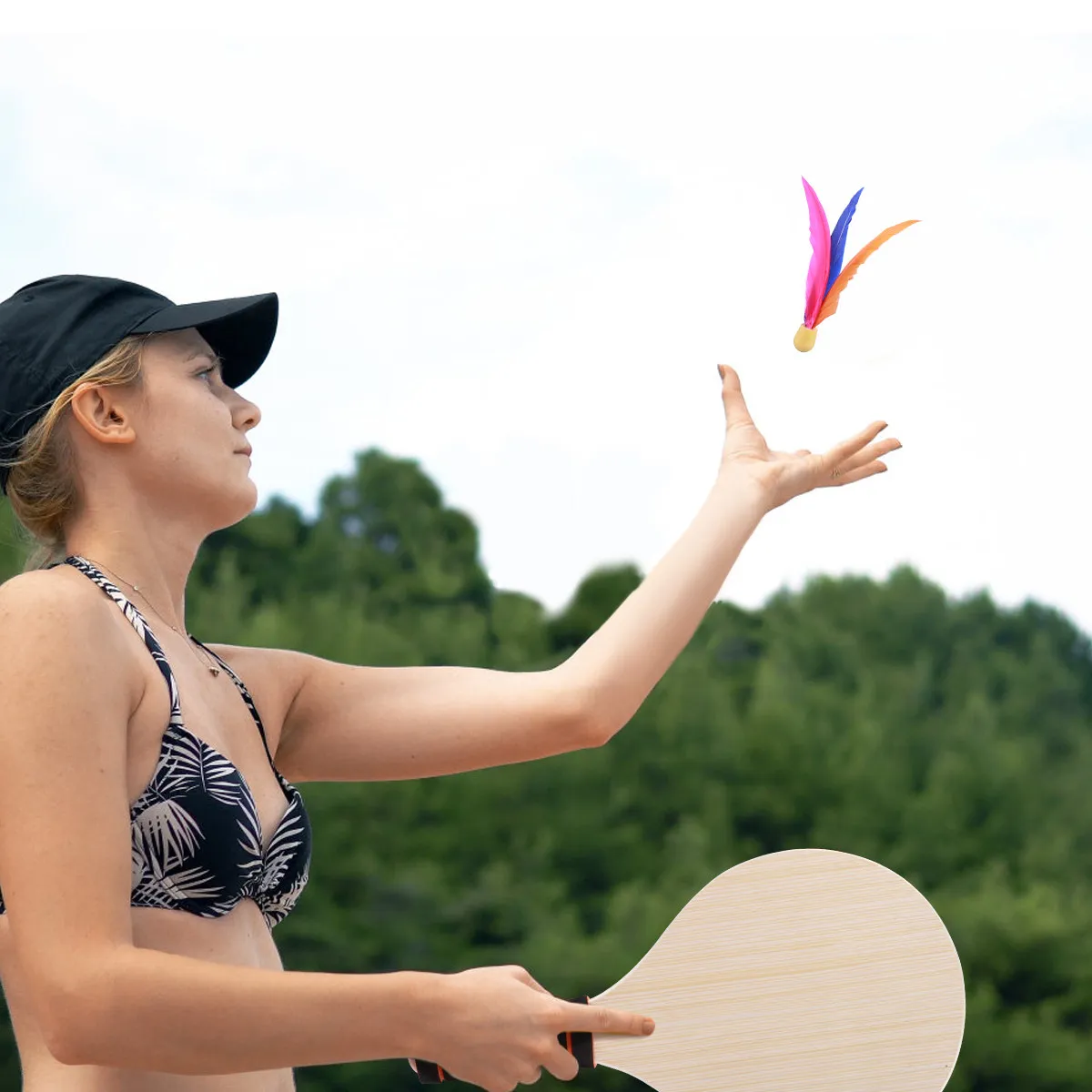 Beach Paddle Ball Game Set Wood Beach Racket Premium Natural Wood Anti-Slip Handle Outdoor Indoor Backyard Park Racquets for All
Beach Paddle Ball Game Set Wood Beach Racket Premium Natural Wood Anti-Slip Handle Outdoor Indoor Backyard Park Racquets for All