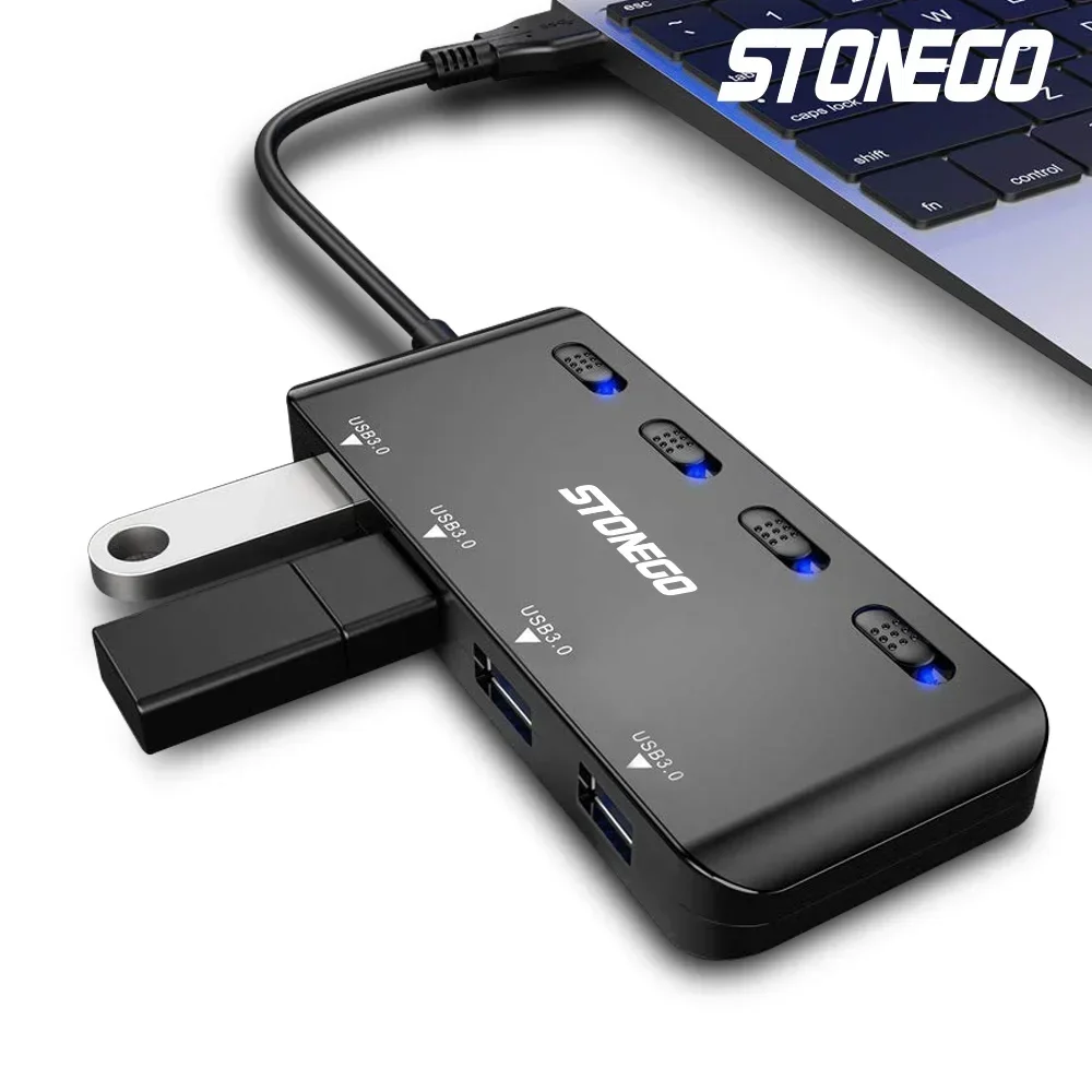 Ultra Slim USB 3.0 Hub with 4-Ports, High-Speed Data Extender Adapter, Individual On/Off Power Switches for Easy Control
Ultra Slim USB 3.0 Hub with 4-Ports, High-Speed Data Extender Adapter, Individual On/Off Power Switches for Easy Control