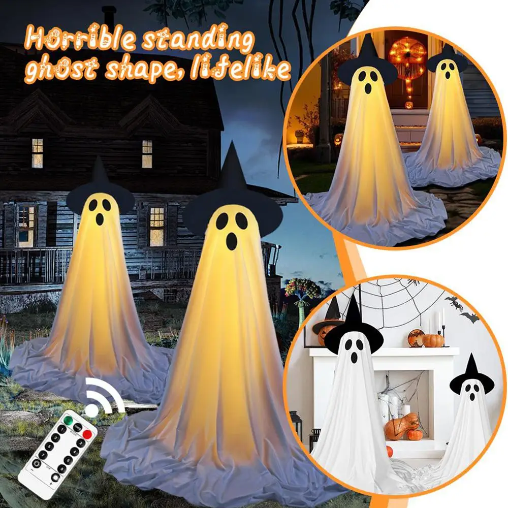 Lighted Spooky Ghost Decor Scary Standing Ghost with LED String Lights Home Porch Garden Yard Lawn Party Home Decorations
Lighted Spooky Ghost Decor Scary Standing Ghost with LED String Lights Home Porch Garden Yard Lawn Party Home Decorations