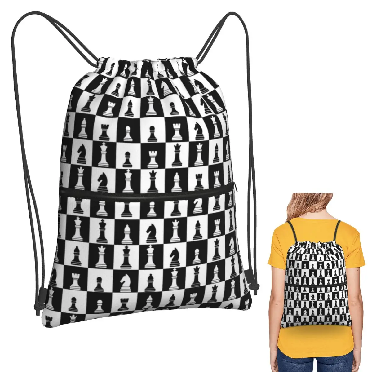 Black And White Chess Board Pattern Backpacks Multi-function Drawstring Bags Shoes Bag Book Bags for Travel Students
Black And White Chess Board Pattern Backpacks Multi-function Drawstring Bags Shoes Bag Book Bags for Travel Students