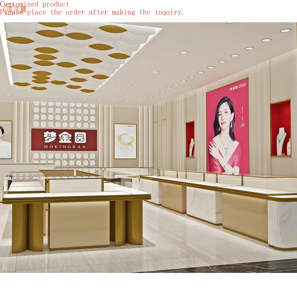 Gold Glass Jewelry Showcase Custom Stainless Steel Jewellery Shops Interior Design Images Factory
Gold Glass Jewelry Showcase Custom Stainless Steel Jewellery Shops Interior Design Images Factory