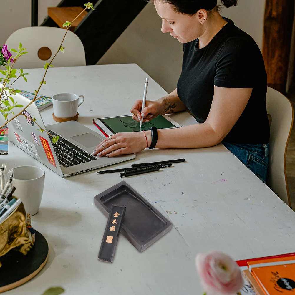 1 Set Calligraphy Inkslab With Ink Stick Chinese Grinding Inkstone For Writing Painting Students Artists Reusable Washable Easy
1 Set Calligraphy Inkslab With Ink Stick Chinese Grinding Inkstone For Writing Painting Students Artists Reusable Washable Easy