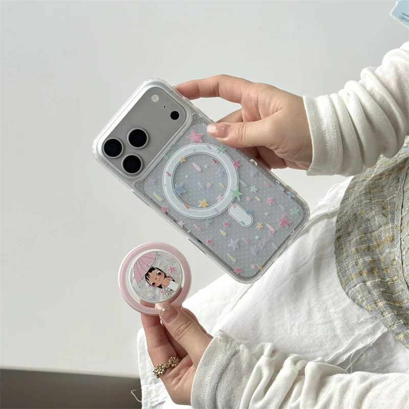 Fashion iPhone case Colorful Star Print Magnetic Phone Case Girl Stand For IPhone 17 16 15 Pro Max Shockproof Protective Cover C
Fashion iPhone case Colorful Star Print Magnetic Phone Case Girl Stand For IPhone 17 16 15 Pro Max Shockproof Protective Cover C