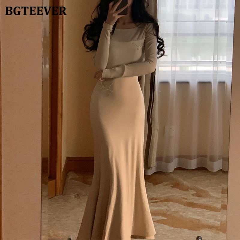 BGTEEVER Chic Autumn Winter Long Sleeve Female Knitted Package Hip Dress Elegant O-neck Slim Waist Ladies Bodycon Sweaters Dress
BGTEEVER Chic Autumn Winter Long Sleeve Female Knitted Package Hip Dress Elegant O-neck Slim Waist Ladies Bodycon Sweaters Dress