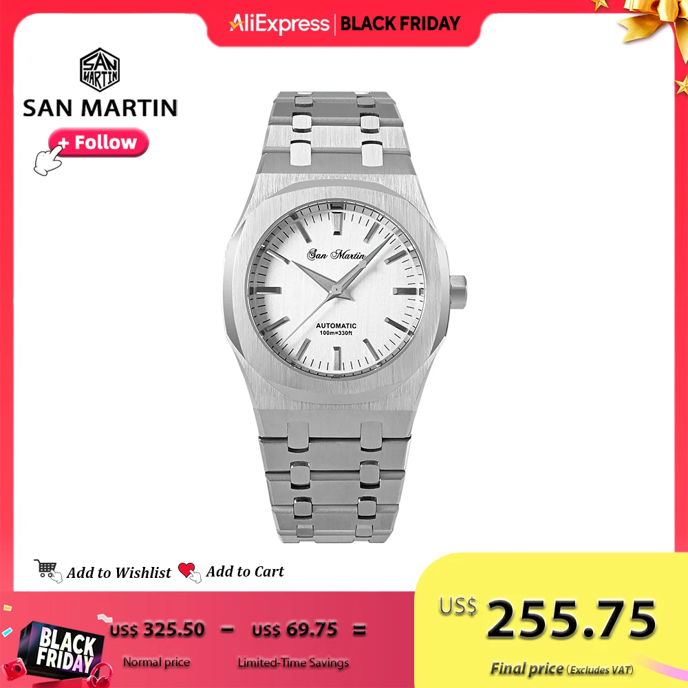 San Martin 38.5mm Oak Luxury Men Watch Miyota 9015 Mechanical Watches With Self Winding Sapphire Bracelet 100m Waterproof SN0013
San Martin 38.5mm Oak Luxury Men Watch Miyota 9015 Mechanical Watches With Self Winding Sapphire Bracelet 100m Waterproof SN0013
