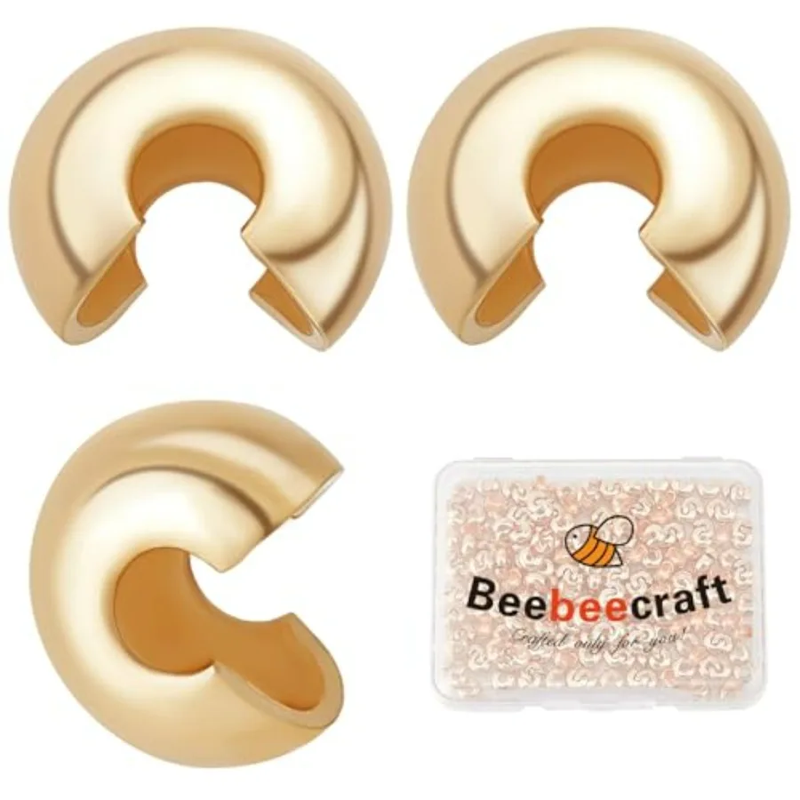1 Box 100Pcs 18K Plated Crimp Bead Covers Metal Half Round Open Crimp Beads Knot Covers Caps for DIY Jewelry Makings
1 Box 100Pcs 18K Plated Crimp Bead Covers Metal Half Round Open Crimp Beads Knot Covers Caps for DIY Jewelry Makings