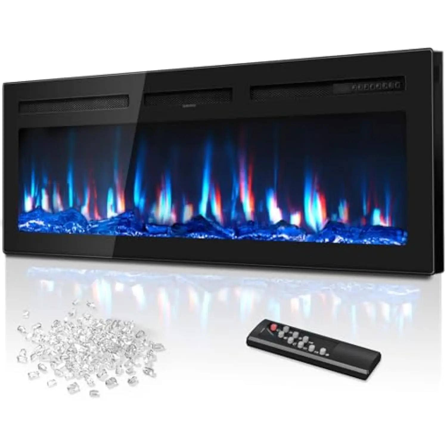 50 Inch Electric Fireplace in-Wall Recessed and Wall Mounted with Remote Control, 750W/1500W Thin Wall Fireplace Heater(60-99°F
50 Inch Electric Fireplace in-Wall Recessed and Wall Mounted with Remote Control, 750W/1500W Thin Wall Fireplace Heater(60-99°F