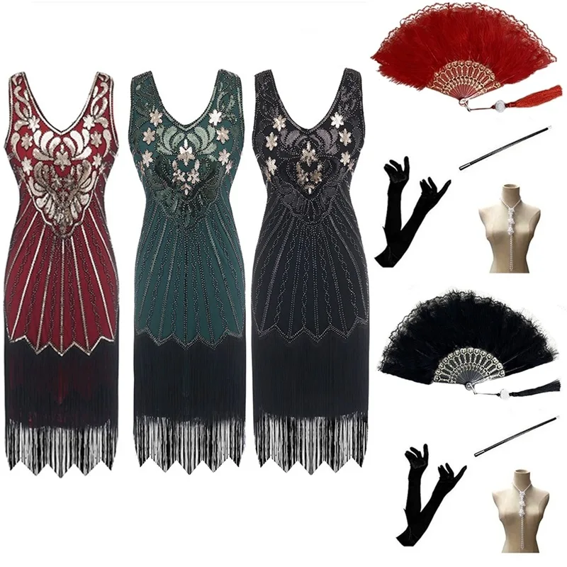 1920s Gatsby Vintage V-neck Sequin Dress Short Cocktail Evening Sexy Tassel Party Ball Women's Skirt
1920s Gatsby Vintage V-neck Sequin Dress Short Cocktail Evening Sexy Tassel Party Ball Women's Skirt