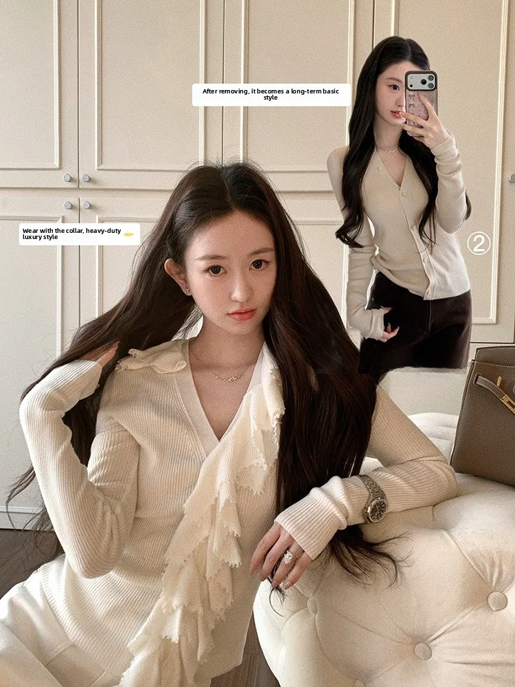 ROUWANBABY Gentle Knitwear Detachable Collar Multi-Wearing Methods Women's Fashion Polyester Acrylic Nylon Wool Blend Long Sl...
ROUWANBABY Gentle Knitwear Detachable Collar Multi-Wearing Methods Women's Fashion Polyester Acrylic Nylon Wool Blend Long Sl...