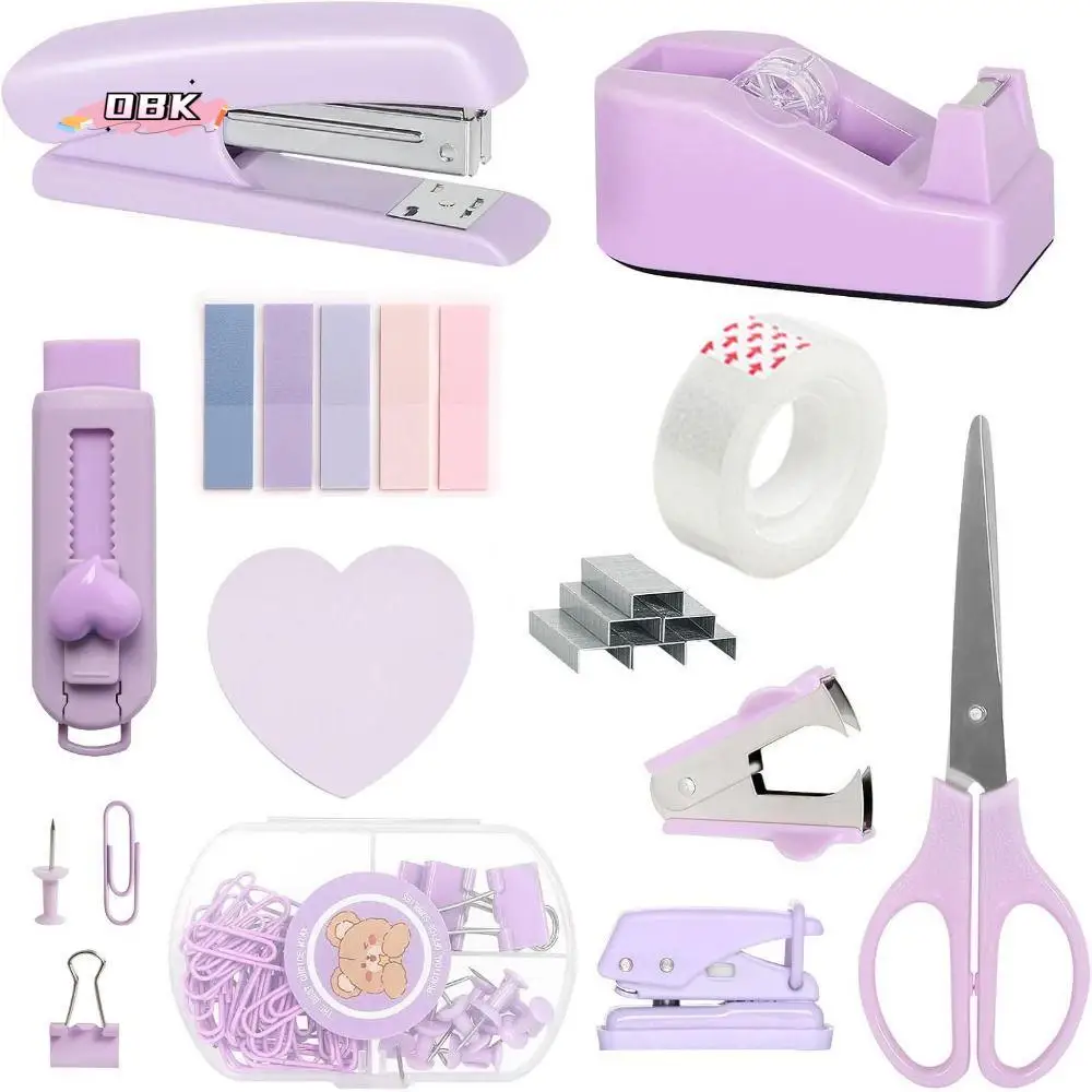 Tape Dispenser Stapler Set Scissor and Tabs Paper Clips Office Stationery Kit Staple Remover Macaron Color Desk Accessories
Tape Dispenser Stapler Set Scissor and Tabs Paper Clips Office Stationery Kit Staple Remover Macaron Color Desk Accessories