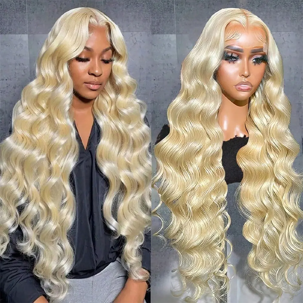 613 Blonde Body Wave 13x4 13x6 HD Lace Frontal Wigs 30 34 Inch Honey Colored Lace Closure Front Wig for Women 200% Density
613 Blonde Body Wave 13x4 13x6 HD Lace Frontal Wigs 30 34 Inch Honey Colored Lace Closure Front Wig for Women 200% Density