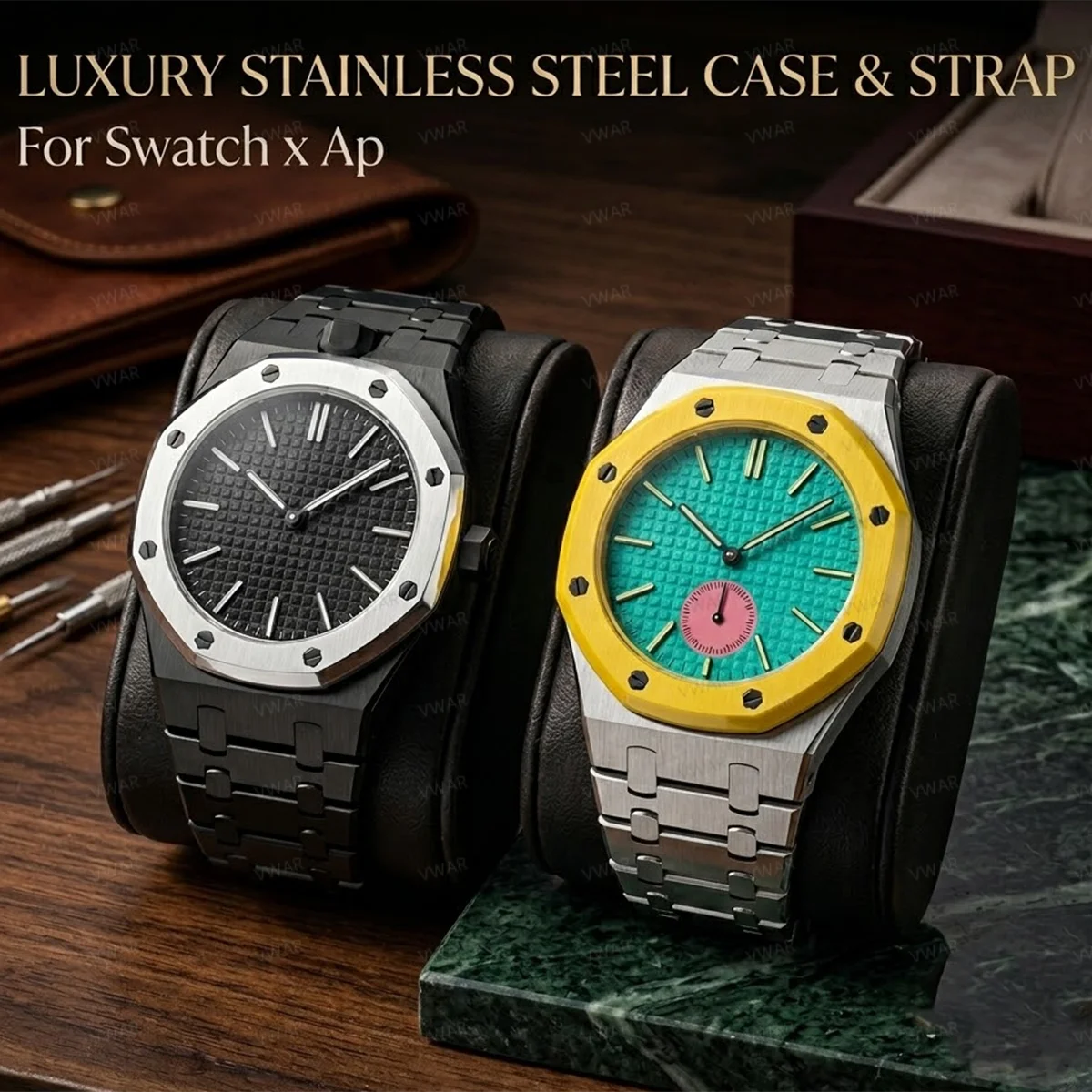 Luxury Stainless Steel Mod Kit for SWatch X AP Royal Pop Pocket Strap+ Case for SwatchAp Changer To Wristwatch Accessories
Luxury Stainless Steel Mod Kit for SWatch X AP Royal Pop Pocket Strap+ Case for SwatchAp Changer To Wristwatch Accessories