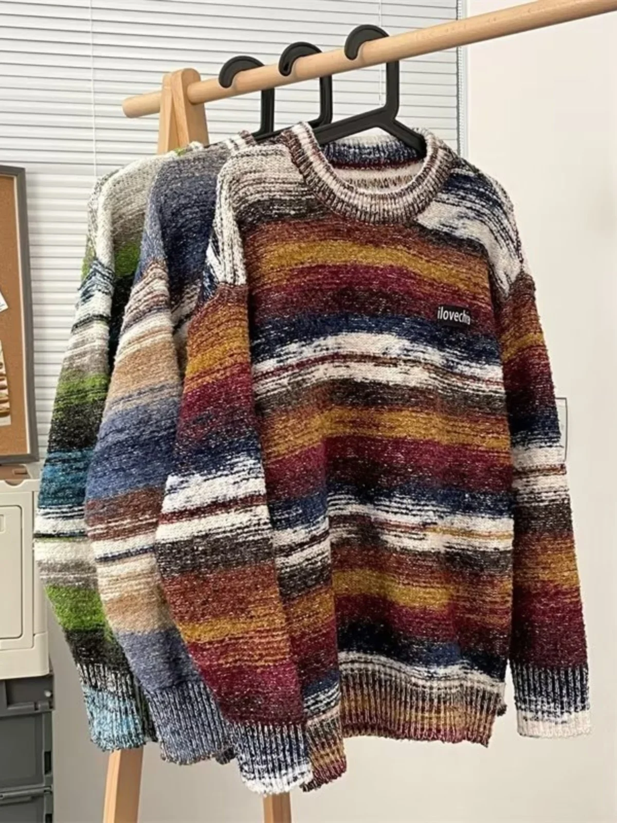 Striped Loose round Ne Knitwear for Couples Autumn Winter Street Sle Casual Loose Fit Long Sve Polyester Fiber
Striped Loose round Ne Knitwear for Couples Autumn Winter Street Sle Casual Loose Fit Long Sve Polyester Fiber