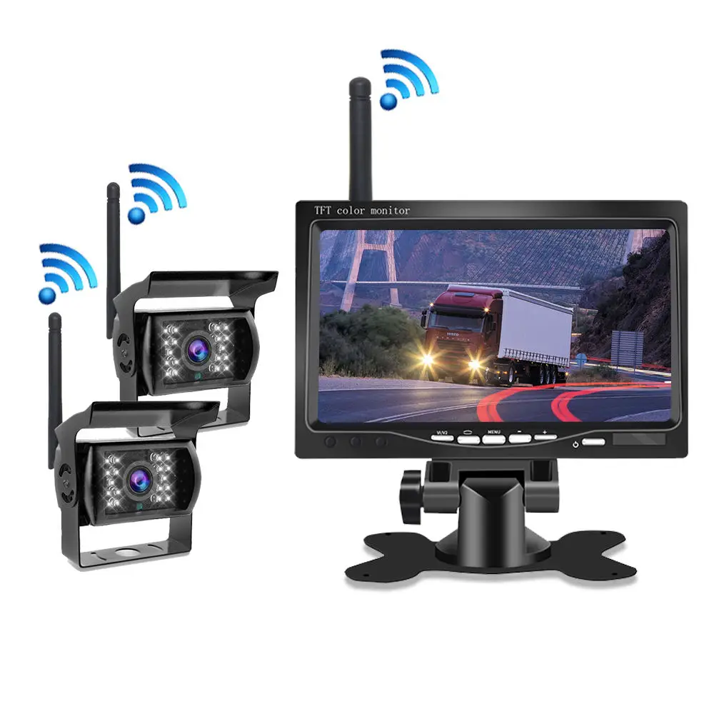 Wireless Truck Camera 7 Inch Monitor 2CHs Digital Wireless Car Reverse Kit Vehicle Truck Backup Camera System
Wireless Truck Camera 7 Inch Monitor 2CHs Digital Wireless Car Reverse Kit Vehicle Truck Backup Camera System