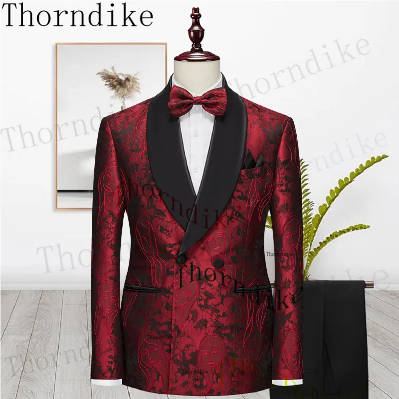 Thorndike двубортный жених бордовый смокинг для жениха с шалью и лацканами мужские костюмы свадебный шафер пиджак (куртка + брюки + жилет)
Thorndike двубортный жених бордовый смокинг для жениха с шалью и лацканами мужские костюмы свадебный шафер пиджак (куртка + брюки + жилет)