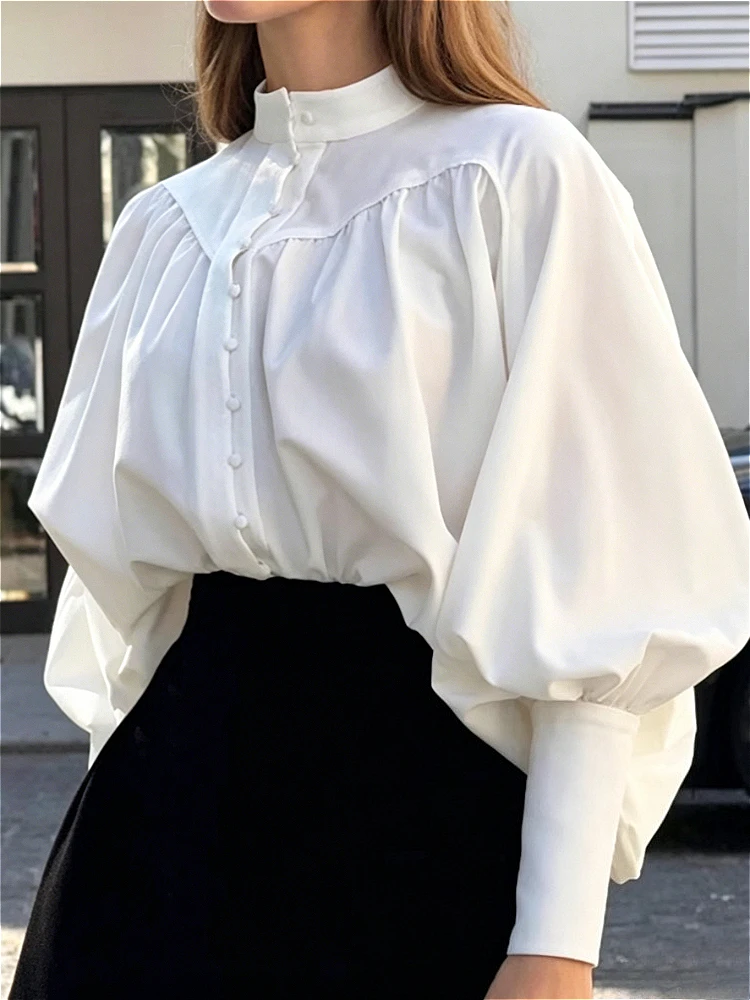 Modigirl 2026 Women Stand Collar Blouse Women's Blouses And Shirts Women's Shirt Puff Sleeves Buttoned Pleated Loose Casual Tops
Modigirl 2026 Women Stand Collar Blouse Women's Blouses And Shirts Women's Shirt Puff Sleeves Buttoned Pleated Loose Casual Tops