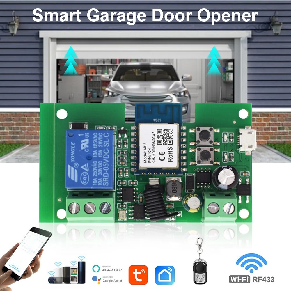 WIFI Smart Garage Door Opener Controller Smart Switch Garage Door Gate Remote Control Open Voice Control Tuya Alexa Google Home
WIFI Smart Garage Door Opener Controller Smart Switch Garage Door Gate Remote Control Open Voice Control Tuya Alexa Google Home