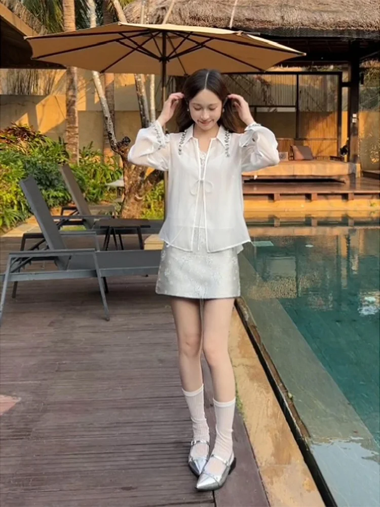 Ele National Sle Women's irt Luxury mat Long Sve Silk Spring New Arrival irt for Petite Ladies
Ele National Sle Women's irt Luxury mat Long Sve Silk Spring New Arrival irt for Petite Ladies