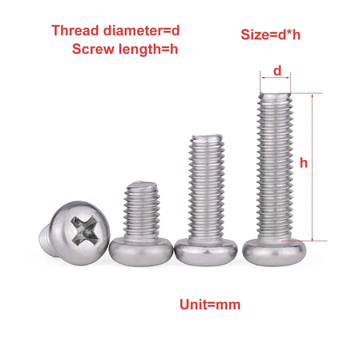304 Stainless Steel Round Head Screw/Cross Half Round Head Extended Pan Head Bolt M2M2.5M3
304 Stainless Steel Round Head Screw/Cross Half Round Head Extended Pan Head Bolt M2M2.5M3