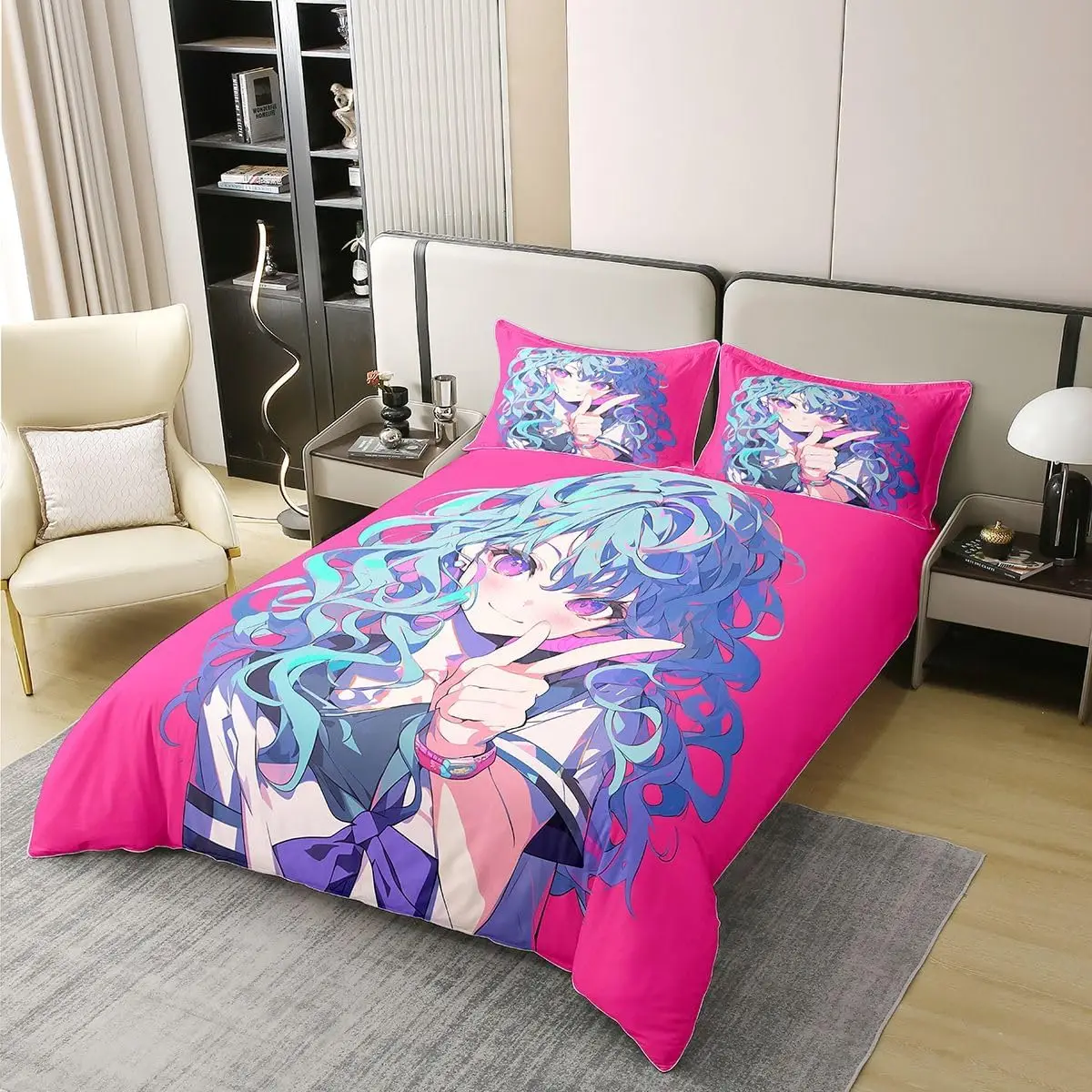 Anime Bedding Set Queen Size Kawaii Reversible Duvet Cover Set Lovely Girl Comforter Quilt Cover 3pcs Bedclothes
Anime Bedding Set Queen Size Kawaii Reversible Duvet Cover Set Lovely Girl Comforter Quilt Cover 3pcs Bedclothes