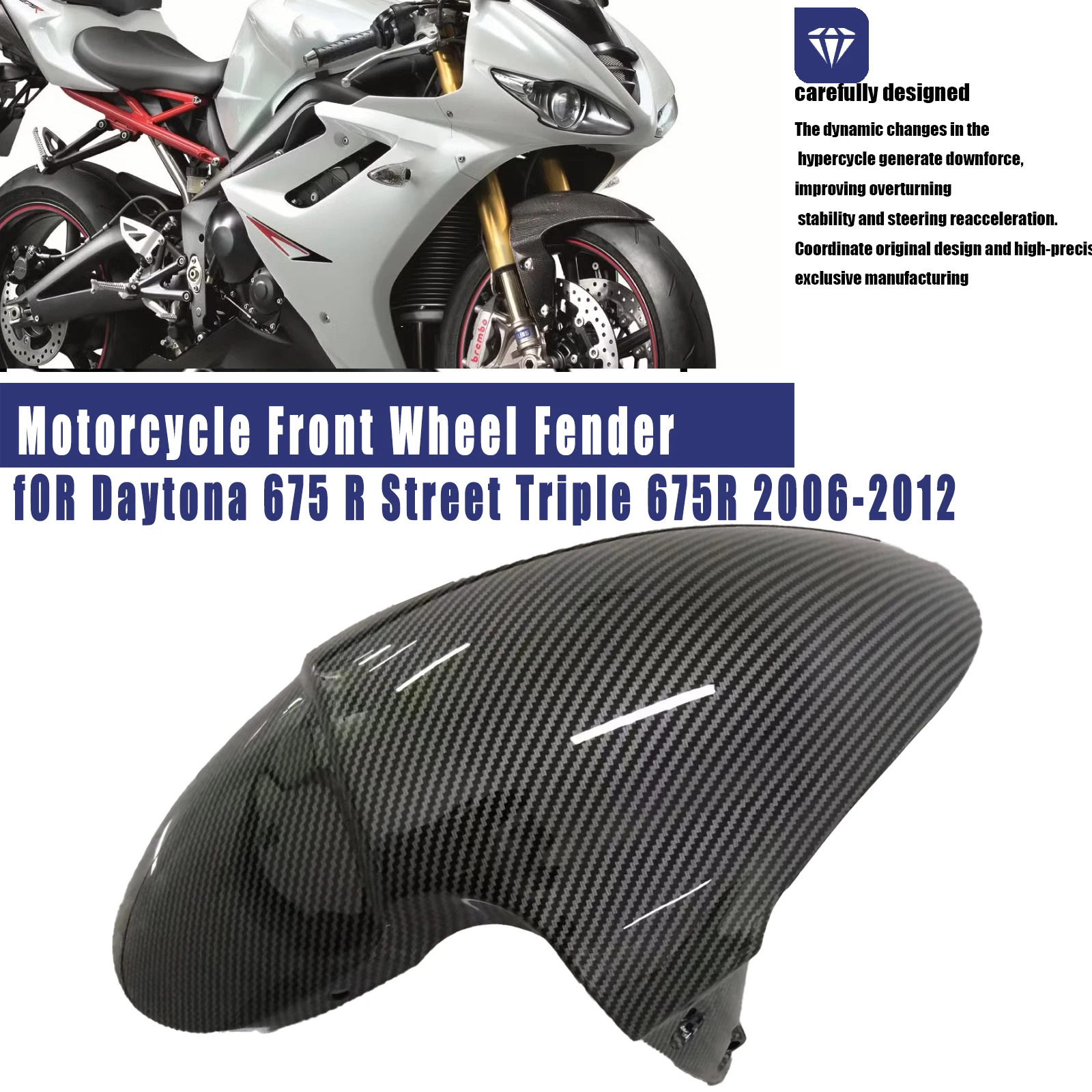 Motorcycle Front Fender Guard Hugger Fairing ABS Carbon Fiber Color For Daytona 675 R Street Triple 675R 2006-2012
Motorcycle Front Fender Guard Hugger Fairing ABS Carbon Fiber Color For Daytona 675 R Street Triple 675R 2006-2012