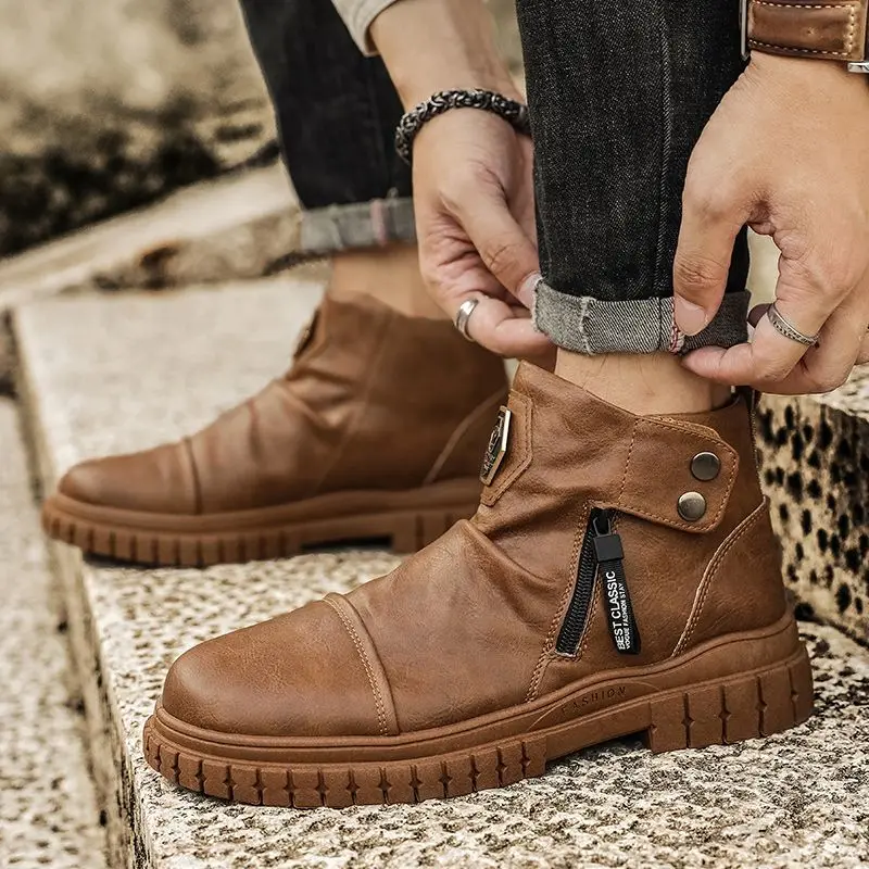 Man Shoes Trendy 2025 High Cut New Boots for Men Designer Size 44 Footwear Casual Non Slip Quality Offers Y2k Low Price Fashion
Man Shoes Trendy 2025 High Cut New Boots for Men Designer Size 44 Footwear Casual Non Slip Quality Offers Y2k Low Price Fashion