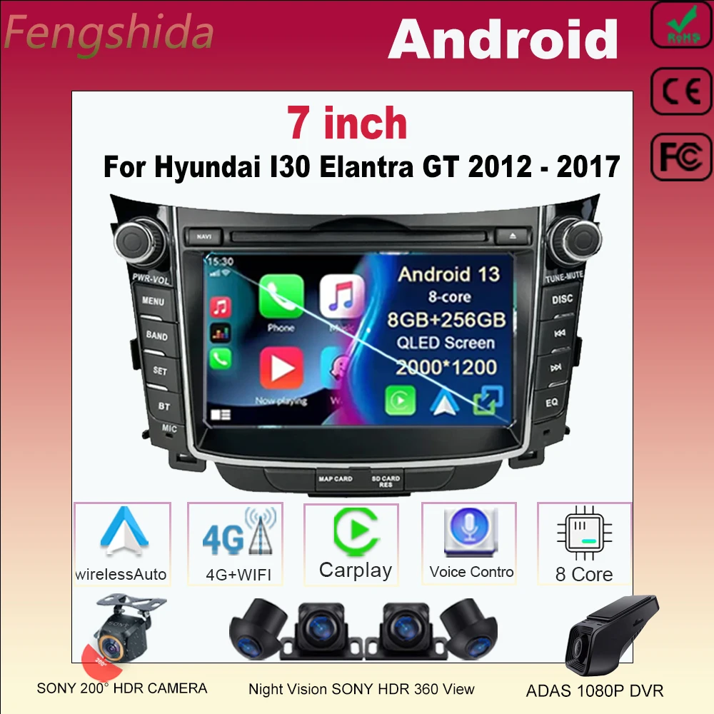 Автомагнитола для HYUNDAI I30 ELANTRA GT 2012-2018, 7 дюймов, Android, Carplay, мультимедийная навигация, автостерео, Bluetooth, 2DIN, DVD
Автомагнитола для HYUNDAI I30 ELANTRA GT 2012-2018, 7 дюймов, Android, Carplay, мультимедийная навигация, автостерео, Bluetooth, 2DIN, DVD