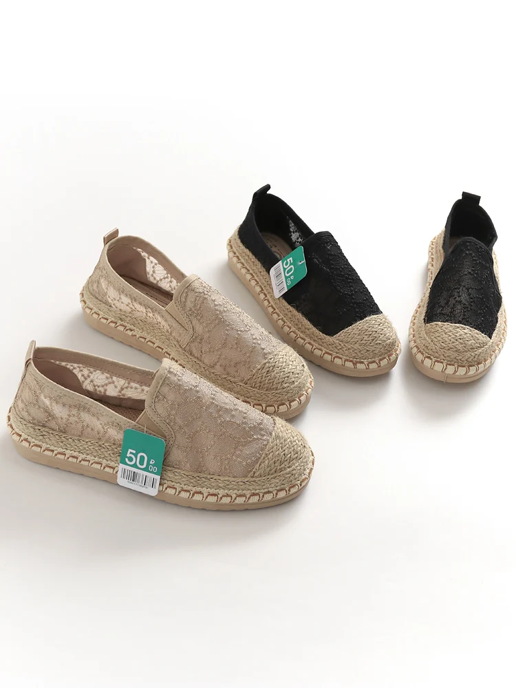K839 Spring Summer Thick Bottom Flat Lace Embroidered Straw Woven Canvas Slip-On Women's Shoes Casual Low Heel round Toe
K839 Spring Summer Thick Bottom Flat Lace Embroidered Straw Woven Canvas Slip-On Women's Shoes Casual Low Heel round Toe
