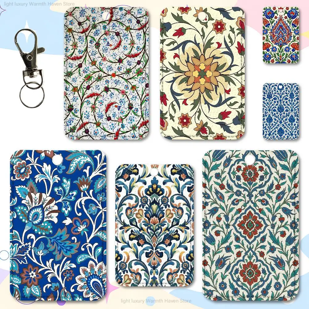 I-Iznik Tile Patterns Art Key Tag Ring Leather Card Holder Key Ring Rectangle Access Card Holder
I-Iznik Tile Patterns Art Key Tag Ring Leather Card Holder Key Ring Rectangle Access Card Holder
