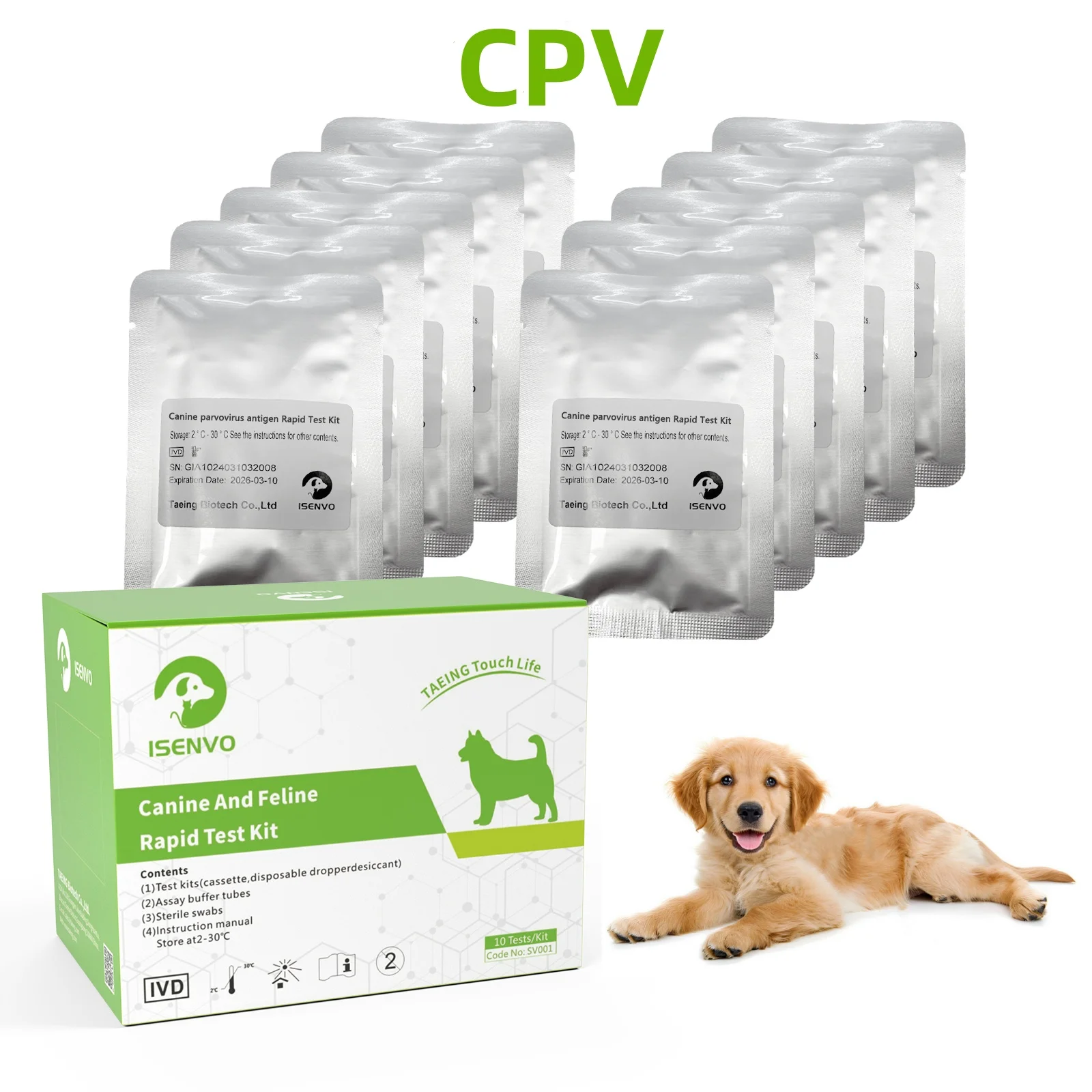 Canine Parvovirus Testing for CPV Test for Dogs Canine Rapid Test, Home Healthy Kit for Dog and Puppy
Canine Parvovirus Testing for CPV Test for Dogs Canine Rapid Test, Home Healthy Kit for Dog and Puppy