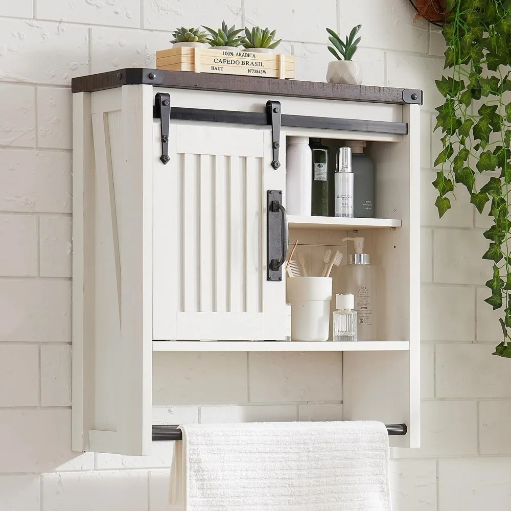 Bathroom Wall Cabinet, Farmhouse Medicine Cabinet with Sliding Barn Door & Adjustable Shelves, Wall Mounted Storage Cabinet for
Bathroom Wall Cabinet, Farmhouse Medicine Cabinet with Sliding Barn Door & Adjustable Shelves, Wall Mounted Storage Cabinet for