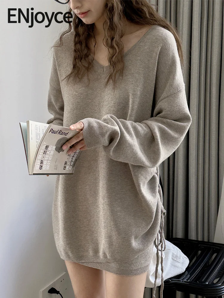 ENjoyce Drawstring Wool Sweaters Women's Clothing Korean Fashion Brand New Loose Knitted Pullover Long Knitwear 2024 Spring
ENjoyce Drawstring Wool Sweaters Women's Clothing Korean Fashion Brand New Loose Knitted Pullover Long Knitwear 2024 Spring