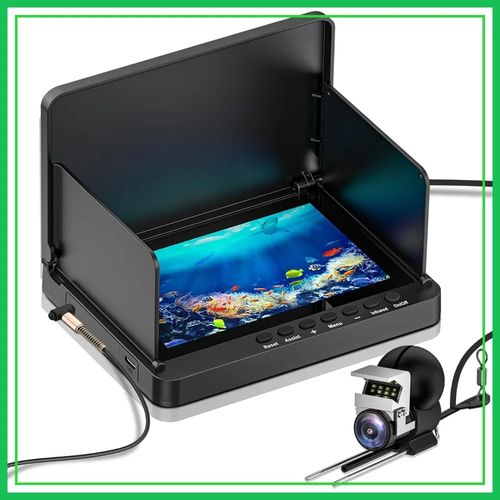 5" IPS LCD Underwater Fishing Camera with 100ft Cable, Infrared Night Vision, 6000mAh Battery for Ice Lake Boat Kayak Fishing
5" IPS LCD Underwater Fishing Camera with 100ft Cable, Infrared Night Vision, 6000mAh Battery for Ice Lake Boat Kayak Fishing