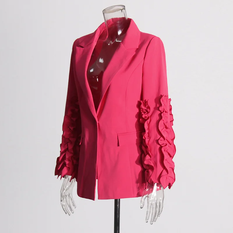 Mingyuan Style Spliced Wood Ear Edge Design 2025 New Niche Solid Color Jacket One Button Suit Jacket For Women
Mingyuan Style Spliced Wood Ear Edge Design 2025 New Niche Solid Color Jacket One Button Suit Jacket For Women