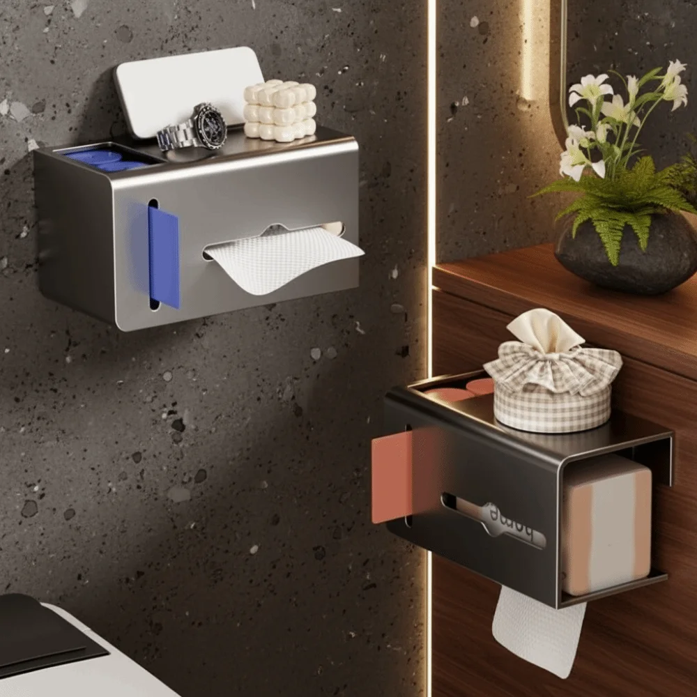 Carbon Steel Toilet Paper Holder Punch Free Wall Mounted Toilet Paper Box Waterproof with Trash Bag Holder Bathroom Tissue Self
Carbon Steel Toilet Paper Holder Punch Free Wall Mounted Toilet Paper Box Waterproof with Trash Bag Holder Bathroom Tissue Self