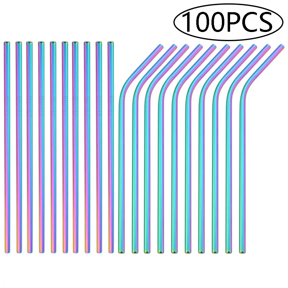 100Pcs/Set Colorful Metal Straw 304 Stainless Steel Straw Reusable Stirring Drinking Straw for Smoothie Milk Juice Bar Accessory
100Pcs/Set Colorful Metal Straw 304 Stainless Steel Straw Reusable Stirring Drinking Straw for Smoothie Milk Juice Bar Accessory