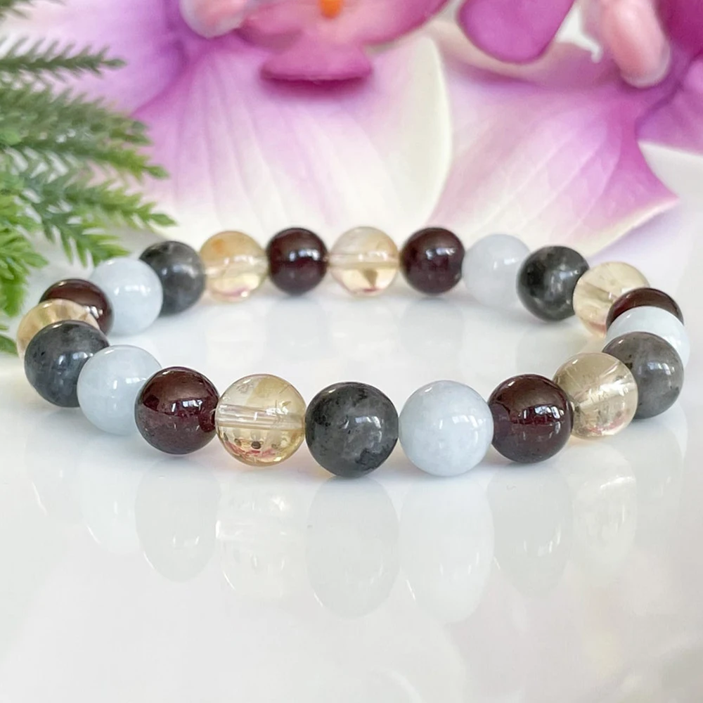 MG1497 Scorpio Zodiac Gemstone Bracelet Aquamarine Labradorite Citrine Garnet Healing Crystals Jewelry November Birthstone
MG1497 Scorpio Zodiac Gemstone Bracelet Aquamarine Labradorite Citrine Garnet Healing Crystals Jewelry November Birthstone