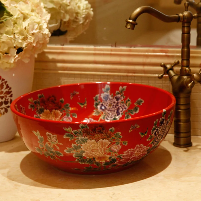 Round Jingdezhen Bathroom ceramic sink wash basin Counter Top Wash Basin Bathroom Sinks luxury sink
Round Jingdezhen Bathroom ceramic sink wash basin Counter Top Wash Basin Bathroom Sinks luxury sink