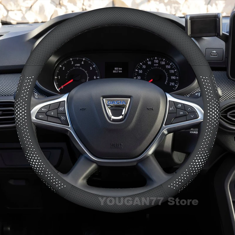 Car Leather Steering Wheel Cover For Dacia Jogger Dokker Logan 2013-2024 Anti-slip Auto Steering Wheel Dacia Sandero Accessories
Car Leather Steering Wheel Cover For Dacia Jogger Dokker Logan 2013-2024 Anti-slip Auto Steering Wheel Dacia Sandero Accessories